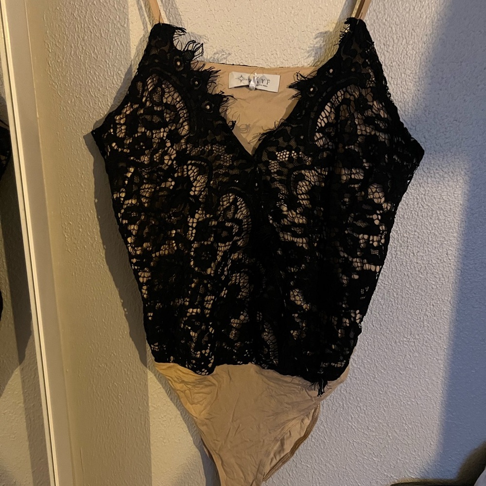 Wayf Black Lace Bodysuit